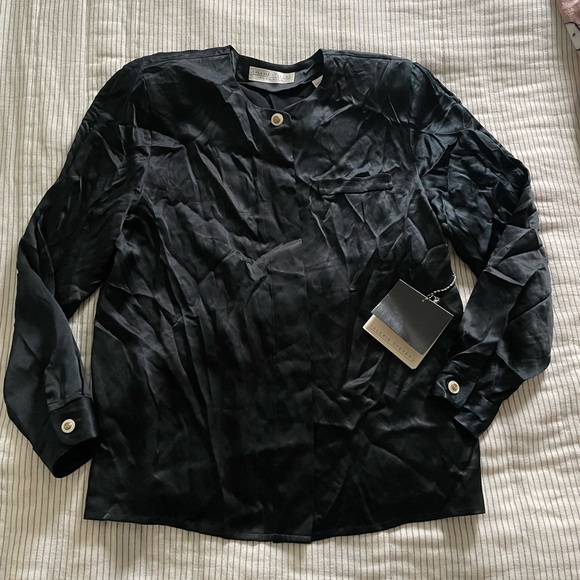 Valerie Stevens Tops - Valerie Stevens Black Silk Blouse